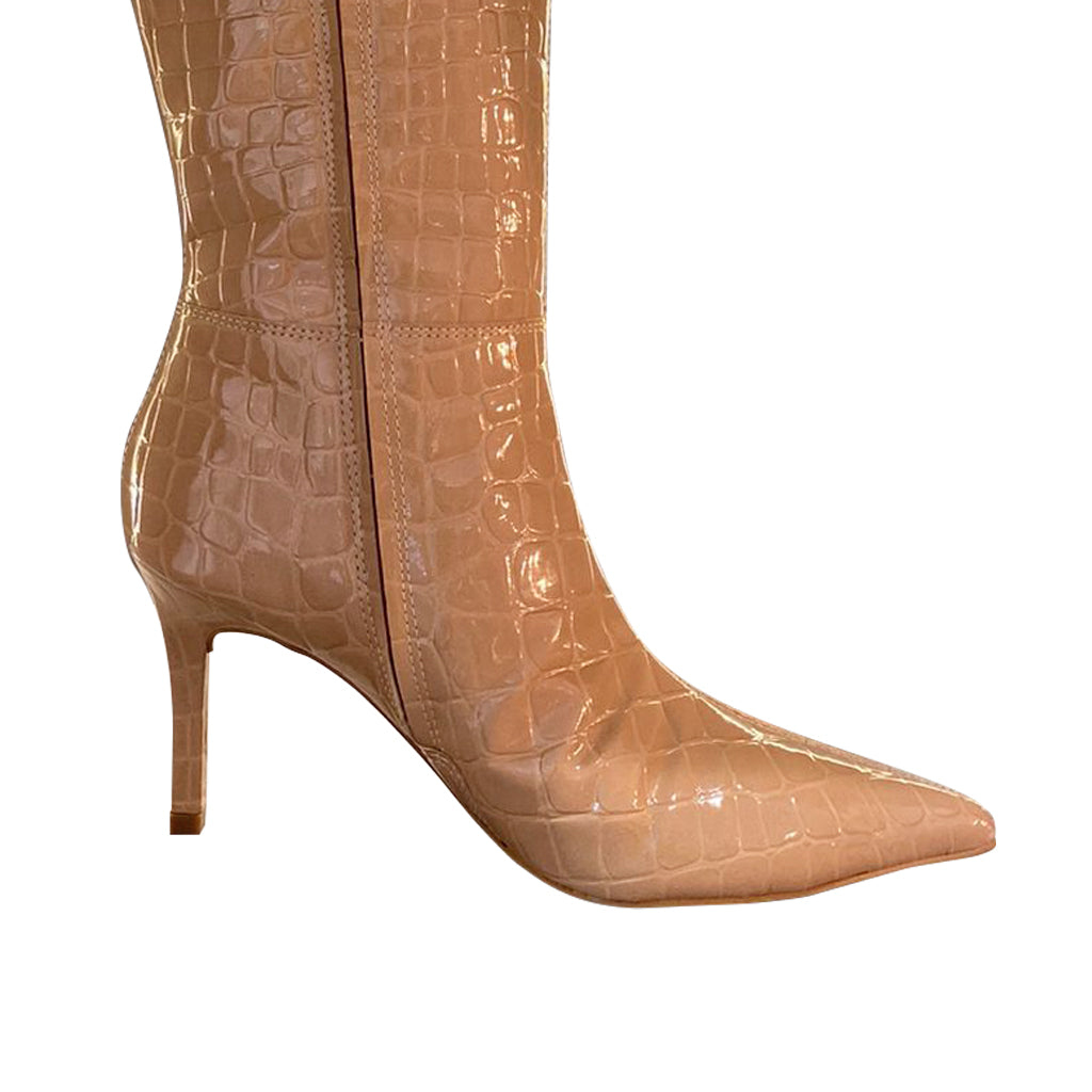 Bota em Couro Cano Alto Maya Lia Line
