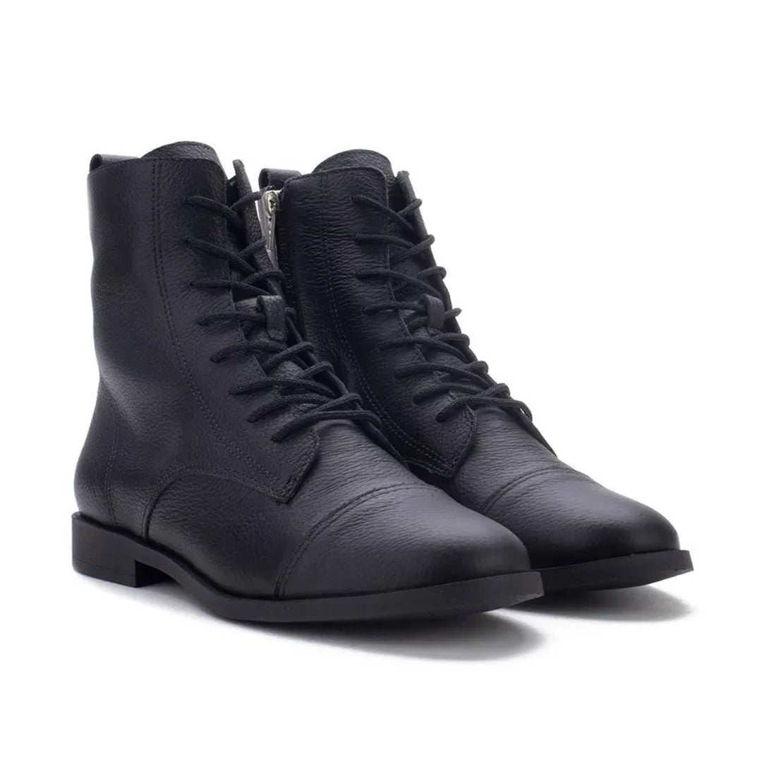 Coturno Lia Line Adulto Feminino Preto Com Cadarço
