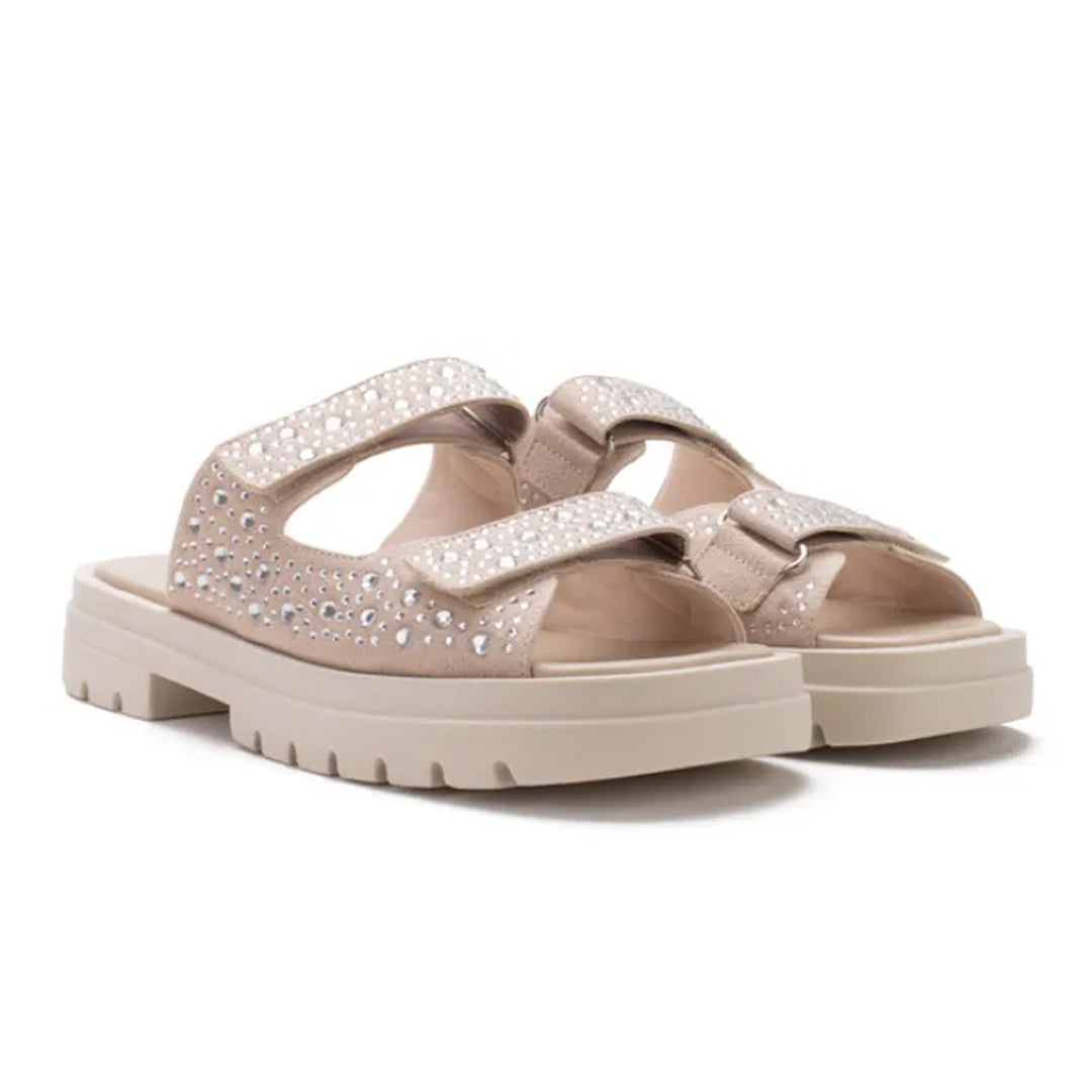 Mule Papete Monique Lia Line Bege Feminino Blush