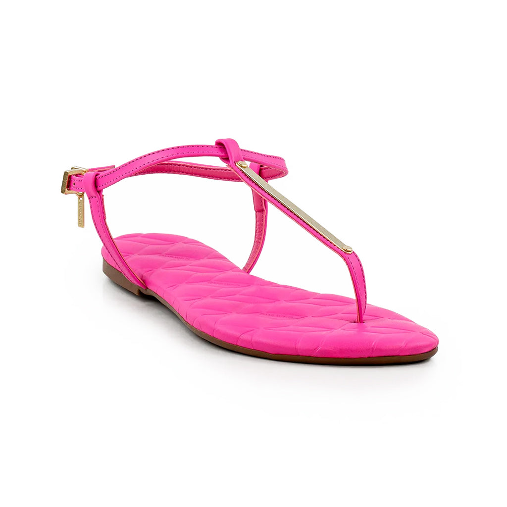 Rasteira Pink Dumond - Toque de Glamour com Detalhes Metálicos