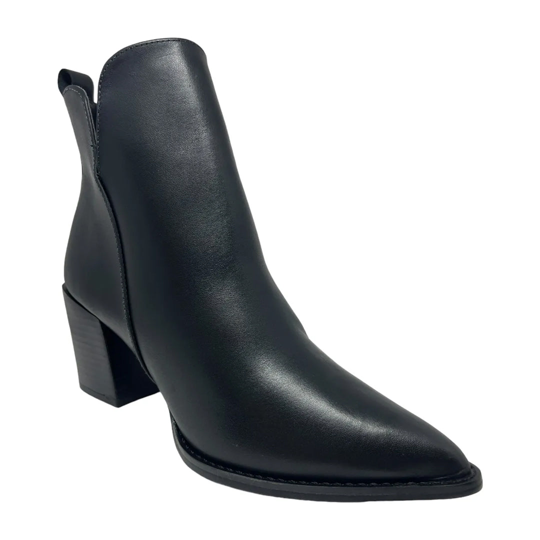 Bota com Zíper Lia Line Chloe Couro Preto