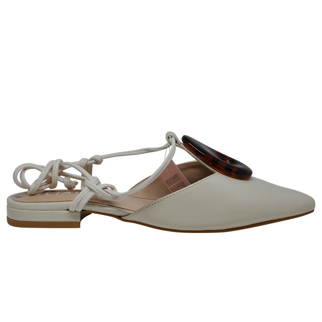 Mule em Couro Off White Lia Line