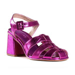 Sandália Olivia Fisherman Couro Pink Salto Médio Lia Line - Glamour em Cada Passo