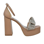 Sandália Salto Quadrado Areia Lia Line - Elegância nas Alturas